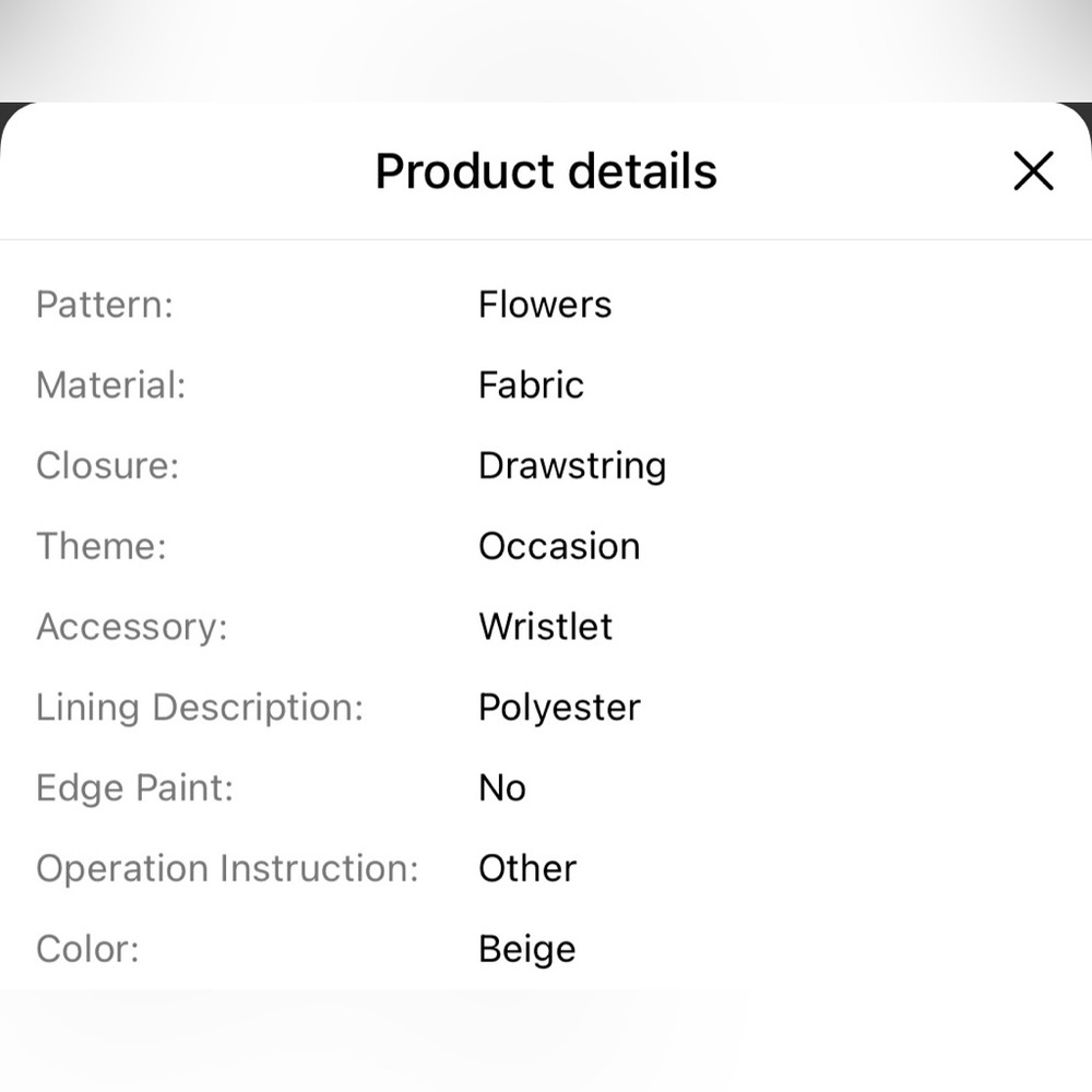 Floral Pattern Fabric Drawstring Small Beige Bohe… - image 7